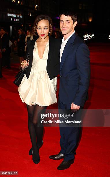 Ashley Madekwe and Iddo Goldberg attend the UK premiere of Defiance at Odeon Leicester Square on January 6, 2009 in London, England.