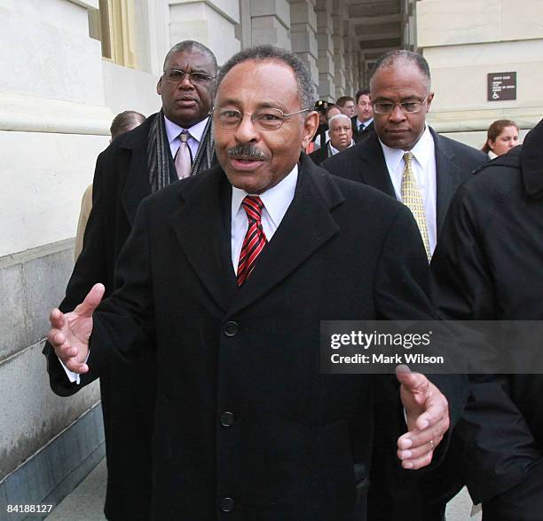 Illinois U.S. Senate appointee Roland Burris leaves the the U.S. Capitol Building January 6, 2009 in Washington, DC. Burris who was appointed by...