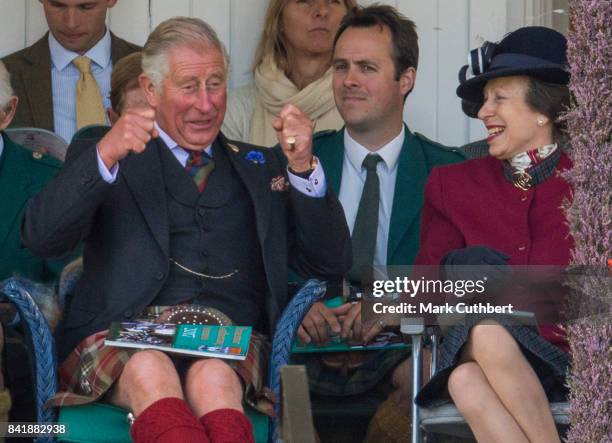 Prince Charles, Prince of Wales and Princess Anne, Princess Royal attend the 2017 Braemar Highland Gathering at The Princess Royal and Duke of Fife...