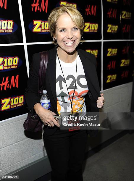 Katie Couric poses backstage during Z100's Jingle Ball 2008 Presented by H&M at Madison Square Garden on December 12, 2008 in New York City....