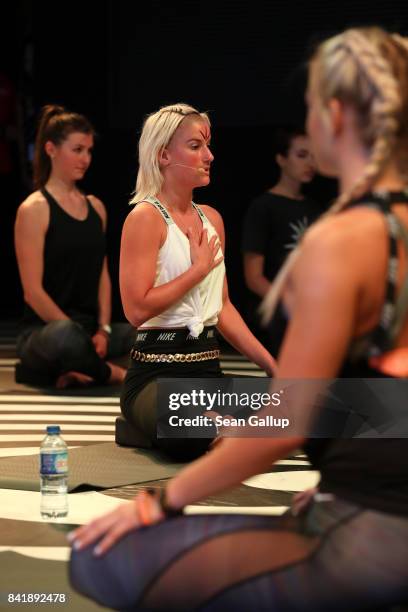 Paleta CalmQuality and Albert Mordue present Nike NTC Yoga during the Bread & Butter by Zalando at Arena Hall, arena Berlin on September 2, 2017 in...