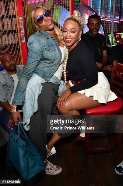 Nene Leaks and Trina attend 2017 Ludaday Weekend Celebrity Bowling Tournament at Bowlmor lanes on September 1, 2017 in Atlanta, Georgia.