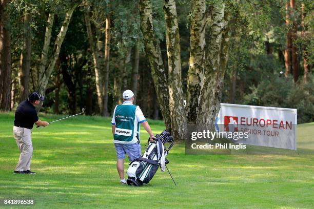 Ian Woosnam of Wales in action during the second round of the Travis Perkins Senior Masters played on the Duke's Course at Woburn Golf Club on...