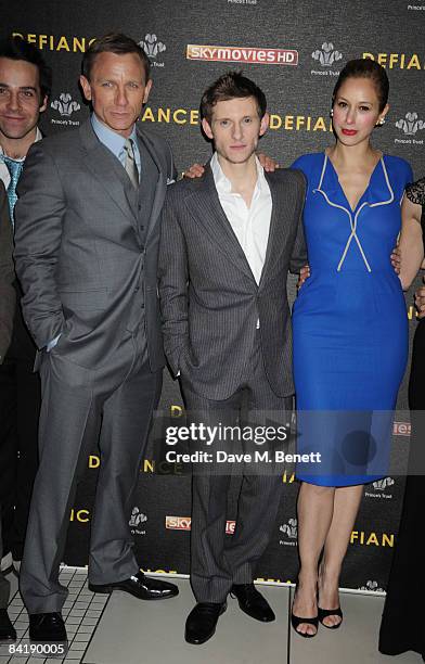 Daniel Craig, Jamie Bell and Jodhi May arrive at the European premiere of "Defiance" at the Odeon Leicester Square on January 6, 2009 in London,...