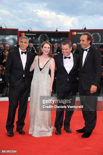 George Clooney, Julianne Moore Matt Damon and Alexandre Desplat walk the red carpet ahead of the 'Suburbicon' screening during the 74th Venice Film...