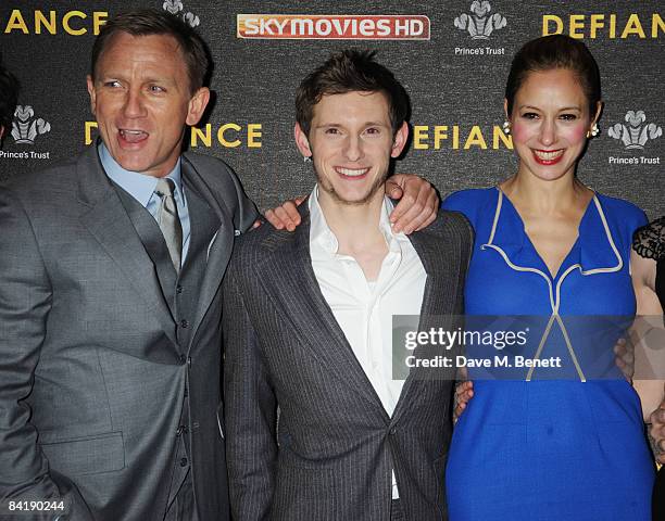 Daniel Craig, Jamie Bell and Jodhi May arrive at the European premiere of "Defiance" at the Odeon Leicester Square on January 6, 2009 in London,...