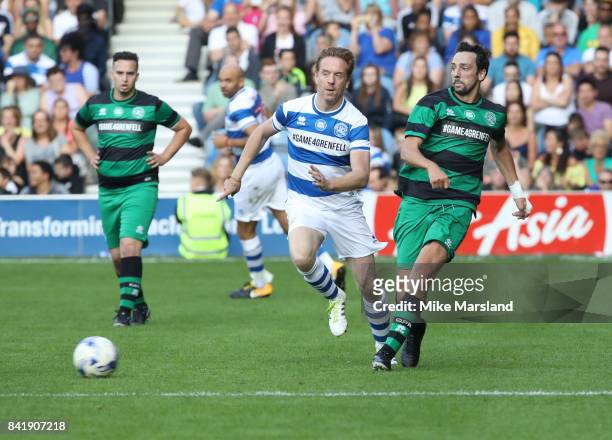 Ralf Little and Damian Lewis during the #GAME4GRENFELL at Loftus Road on September 2, 2017 in London, England. The charity football match has been...