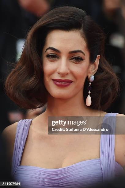 Amal Clooney walks the red carpet ahead of the 'Suburbicon' screening during the 74th Venice Film Festival at Sala Grande on September 2, 2017 in...