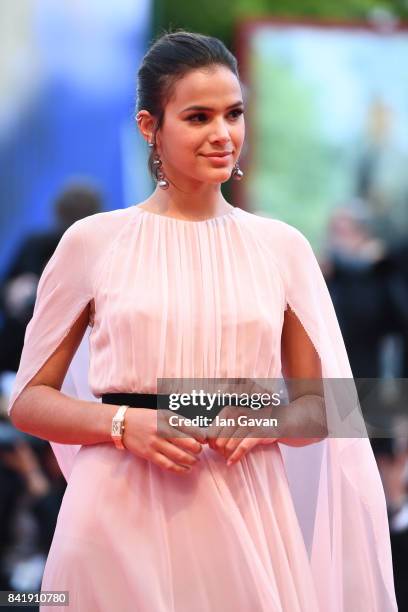 Brazilian Actress Bruna Marquezine wearing a Jaeger-LeCoultre Jaeger-LeCoultre Reverso One Duetto Jewelry watch attends the 'Suburbicon' premiere...