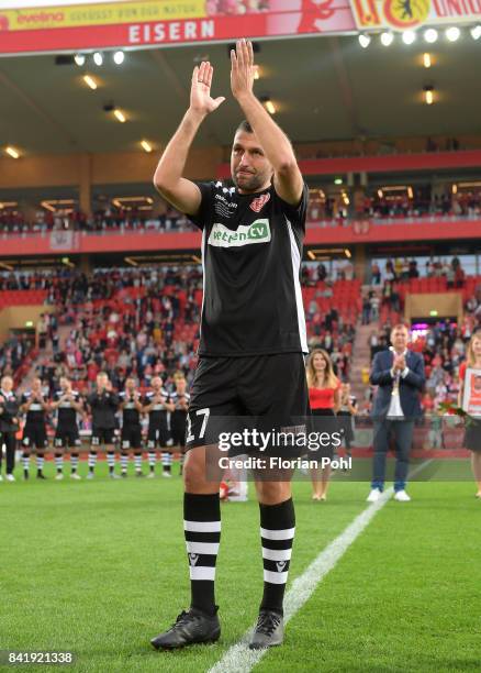 Torsten Mattuschka after the farewell match of Karim Benyamina and Torsten Mattuschka of Union Berlin on september 2, 2017 in Berlin, Germany.