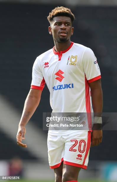 Aaron Tshibola of Milton Keynes Dons during the Sky Bet League One match between Milton Keynes Dons and Oxford United at StadiumMK on September 2,...