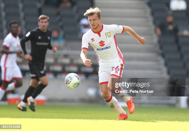 Alex Gilbey of Milton Keynes Dons in action during the Sky Bet League One match between Milton Keynes Dons and Oxford United at StadiumMK on...