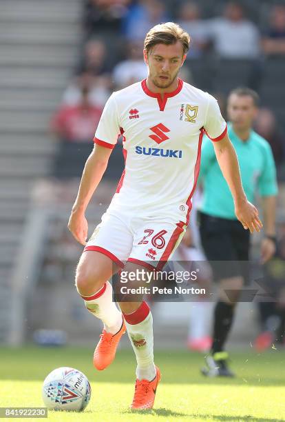 Alex Gilbey of Milton Keynes Dons in action during the Sky Bet League One match between Milton Keynes Dons and Oxford United at StadiumMK on...