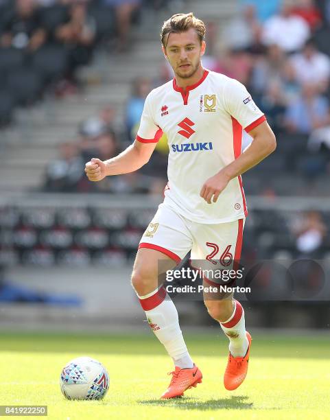 Alex Gilbey of Milton Keynes Dons in action during the Sky Bet League One match between Milton Keynes Dons and Oxford United at StadiumMK on...