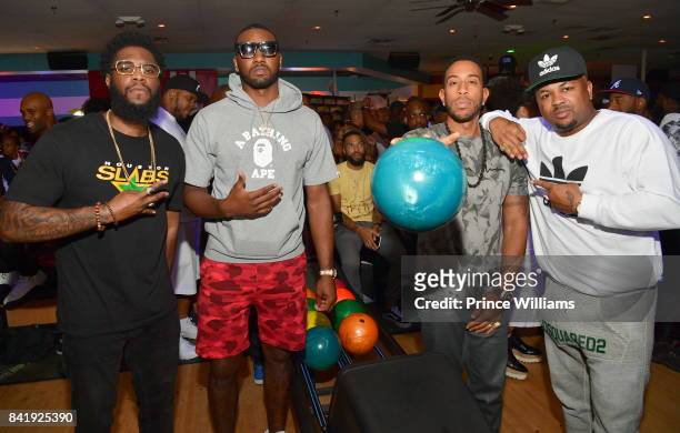 Big Krit, John Wall, Ludacris and The Dream attend the 2017 Ludaday Weekend Celebrity Bowling Tournament at Bowlmor lanes on September 1, 2017 in...
