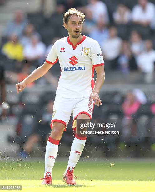 Ed Upson of Milton Keynes Dons in action during the Sky Bet League One match between Milton Keynes Dons and Oxford United at StadiumMK on September...