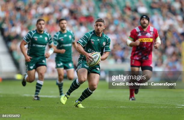 Brendan McKibbin of London Irish during the Aviva Premiership match between London Irish and Harlequins at Twickenham Stadium on September 2, 2017 in...