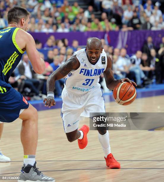 Jamar Wilson of Finland during the FIBA Eurobasket 2017 Group A match between Finland and Slovenia on September 2, 2017 in Helsinki, Finland.