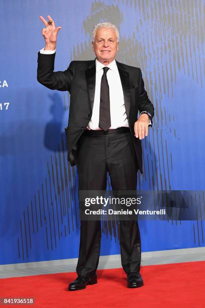 Michele Placido walks the red carpet ahead of the 'Suburra. La Serie' screening during the 74th Venice Film Festival at Sala Giardino on September 2,...