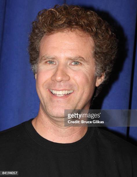 Will Ferrell poses at a meet and greet for "You're Welcome America: A Final Night with George W. Bush" on Broadway at The New 42nd Street Studios on...