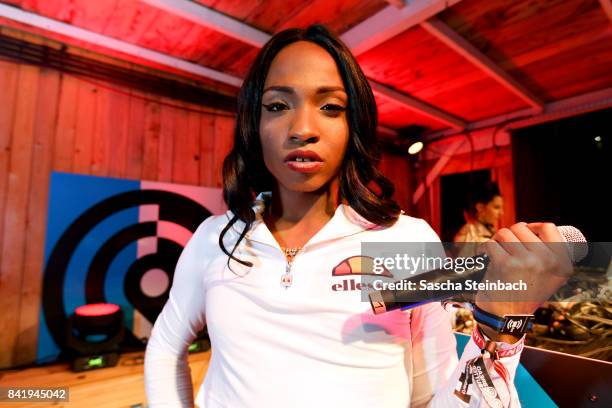 Quay Dash performs during the Bread & Butter by Zalando at Badeschiff, arena Berlin on September 2, 2017 in Berlin, Germany.