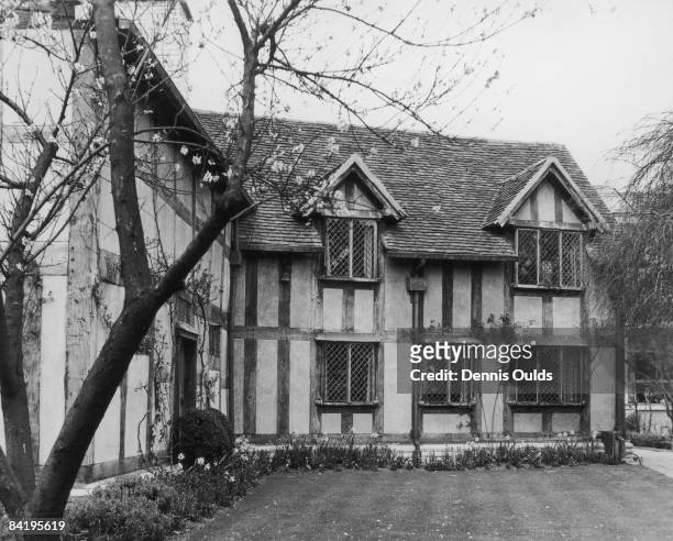 The birthplace of English playwright William Shakespeare in Henley Street, Stratford-upon-Avon, Warwickshire, 22nd April 1964.