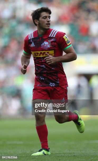 Demetri Catrakilis of Harlequins looks on during the Aviva Premiership match between London Irish and Harlequins at Twickenham Stadium on September...