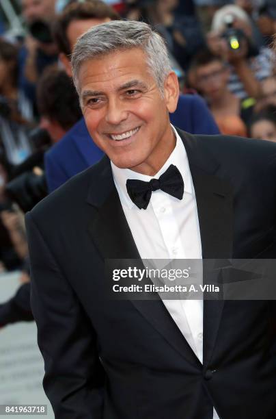 George Clooney walks the red carpet ahead of the 'Suburbicon' screening during the 74th Venice Film Festival at Sala Grande on September 2, 2017 in...