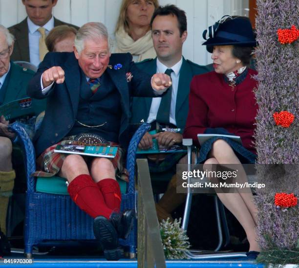 Prince Charles, Prince of Wales and Princess Anne, The Princess Royal attend the 2017 Braemar Gathering at The Princess Royal and Duke of Fife...