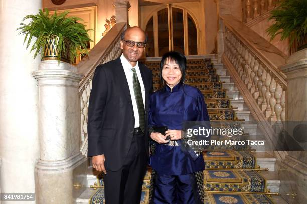 Tharman Shanmugaratnam, Deputy Prime Minister of Singapore and his wife Jane Yumiko Ittogi attend the Ambrosetti International Economic Forum on...