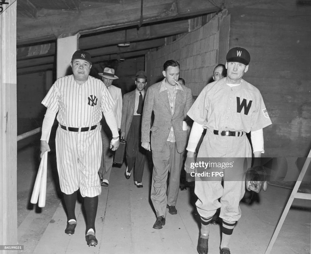 Ruth & Johnson In Yankee Stadium