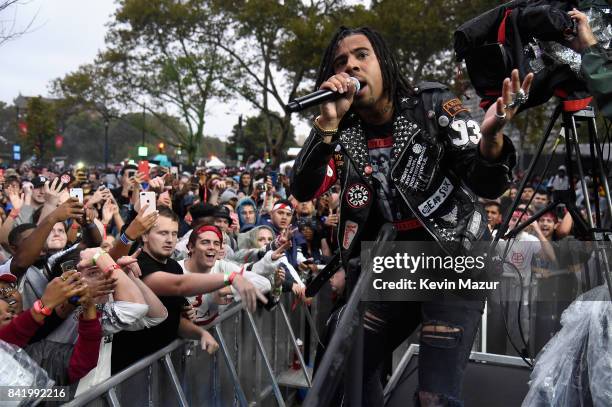 Vic Mensa performs onstage during the 2017 Budweiser Made in America festival - Day 1 at Benjamin Franklin Parkway on September 2, 2017 in...