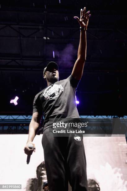 Stormzy performs onstage during the 2017 Budweiser Made in America festival - Day 1 at Benjamin Franklin Parkway on September 2, 2017 in...