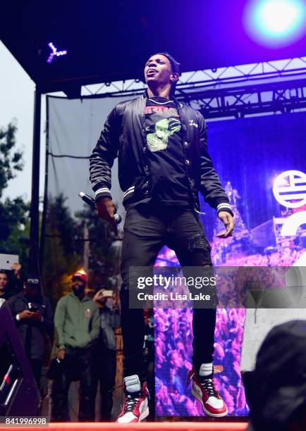 Boogie wit da Hoodie performs onstage during the 2017 Budweiser Made in America festival - Day 1 at Benjamin Franklin Parkway on September 2, 2017 in...