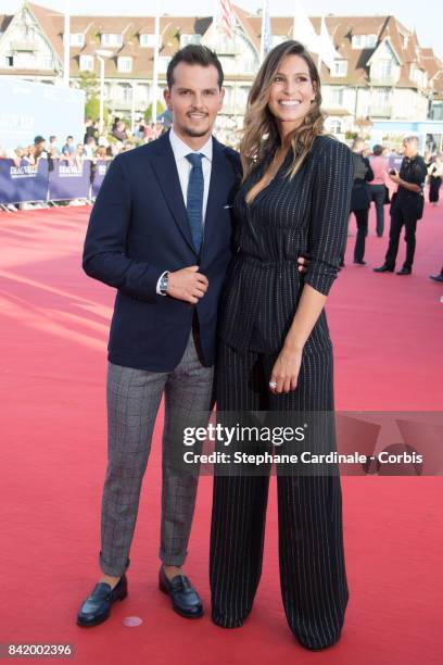 Laury Thilleman and chef Juan Arbelaez attends the Tribute to Robert Pattinson and "Good Time" Premiere during the 43rd Deauville American Film...