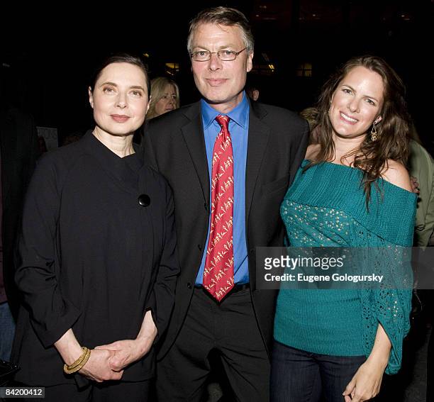 Actress Isabella Rossellini, Page Six Editor Richard Johnson and Sessa Johnson attend The Hamptons Magazine & The Four Seasons Restaurant Spring Into...