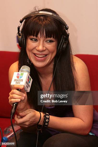 Singer Vicky Terrazas of Los Horoscopos De Durango attends the 9th Annual Latin GRAMMY Awards Univision Radio Remotes held at the Toyota Center on...