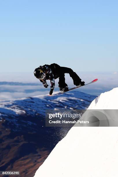 Hailey Langland of USA competes during Winter Games NZ FIS Women's Snowboard World Cup Slopestyle Qualifying at Cardrona Alpine Resort on September...