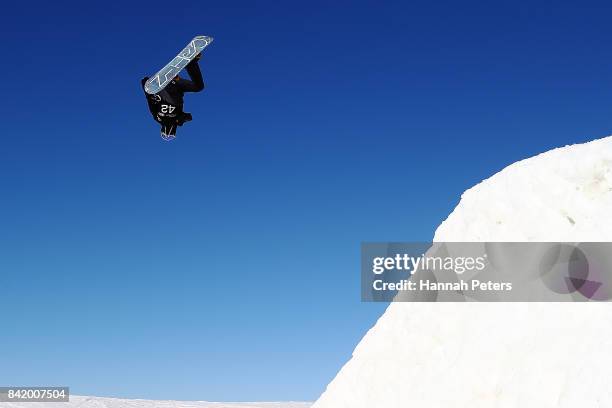 Louise Nordstroem of Sweden competes during Winter Games NZ FIS Women's Snowboard World Cup Slopestyle Qualifying at Cardrona Alpine Resort on...