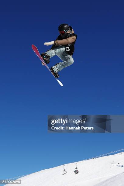 Anastasia Zhukova of Russia competes during Winter Games NZ FIS Women's Snowboard World Cup Slopestyle Qualifying at Cardrona Alpine Resort on...