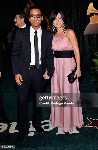 Musician Jon Secada and wife Maritere Vilar arrive at the 9th Annual Latin GRAMMY Awards held at the Toyota Center on November 13, 2008 in Houston,...