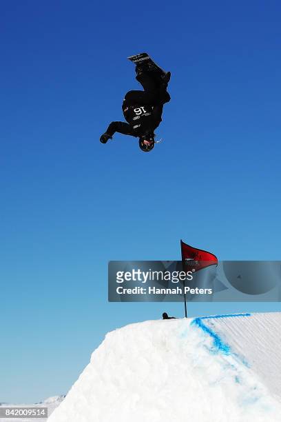Tess Coady of Australia competes during Winter Games NZ FIS Women's Snowboard World Cup Slopestyle Qualifying at Cardrona Alpine Resort on September...