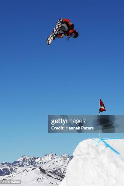Reira Iwabuchi of Japan competes during Winter Games NZ FIS Women's Snowboard World Cup Slopestyle Qualifying at Cardrona Alpine Resort on September...