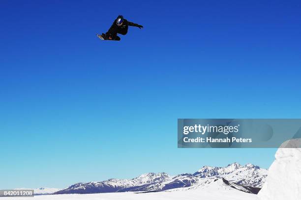 Judd Jenkes of USA competes during Winter Games NZ FIS Men's Snowboard World Cup Slopestyle Qualifying at Cardrona Alpine Resort on September 3, 2017...