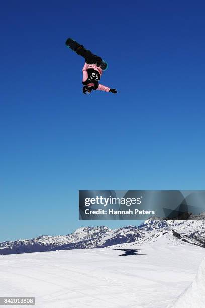 Nikita Tiuterev of Russia competes during Winter Games NZ FIS Men's Snowboard World Cup Slopestyle Qualifying at Cardrona Alpine Resort on September...