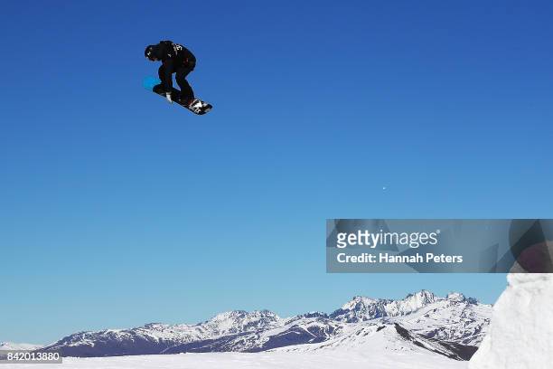 Isak Ulstein of Norway competes during Winter Games NZ FIS Men's Snowboard World Cup Slopestyle Qualifying at Cardrona Alpine Resort on September 3,...