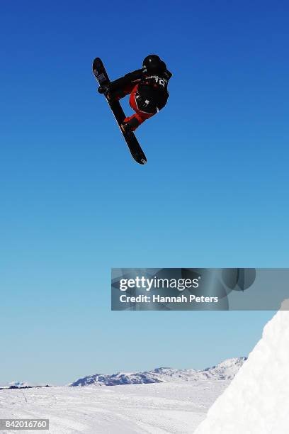 Jenna Blasman of Canada comeptes during Winter Games NZ FIS Women's Snowboard World Cup Slopestyle Qualifying at Cardrona Alpine Resort on September...