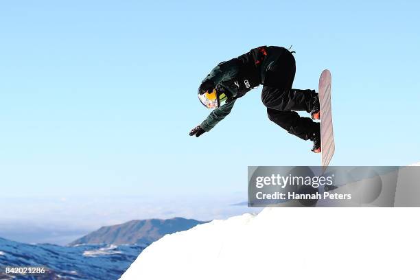 Zoi Sadowski Synnott of New Zealand competes during Winter Games NZ FIS Women's Snowboard World Cup Slopestyle Qualifying at Cardrona Alpine Resort...