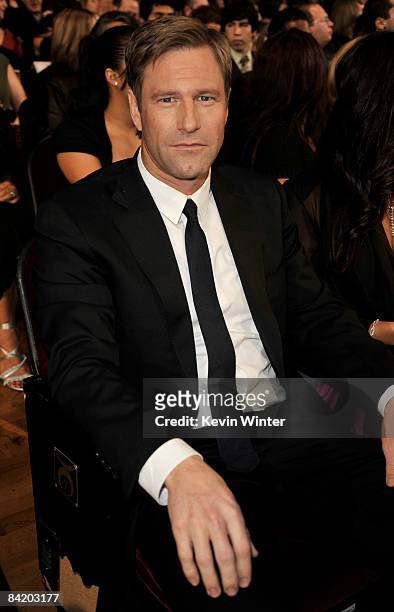 Actor Aaron Eckhart poses in the audience during the 35th Annual People's Choice Awards held at the Shrine Auditorium on January 7, 2009 in Los...
