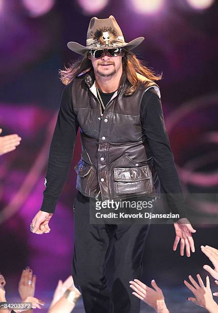 Musician Kid Rock accepts the Rock Song award during the 35th Annual People's Choice Awards held at the Shrine Auditorium on January 7, 2009 in Los...